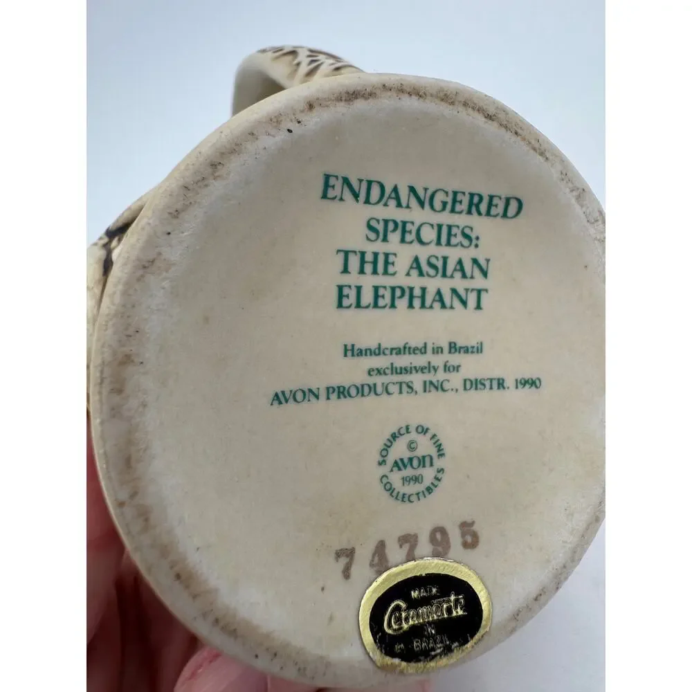 Vintage Avon Small Beer Stein Endangered Species: The Asian Elephant 1990 Brazil